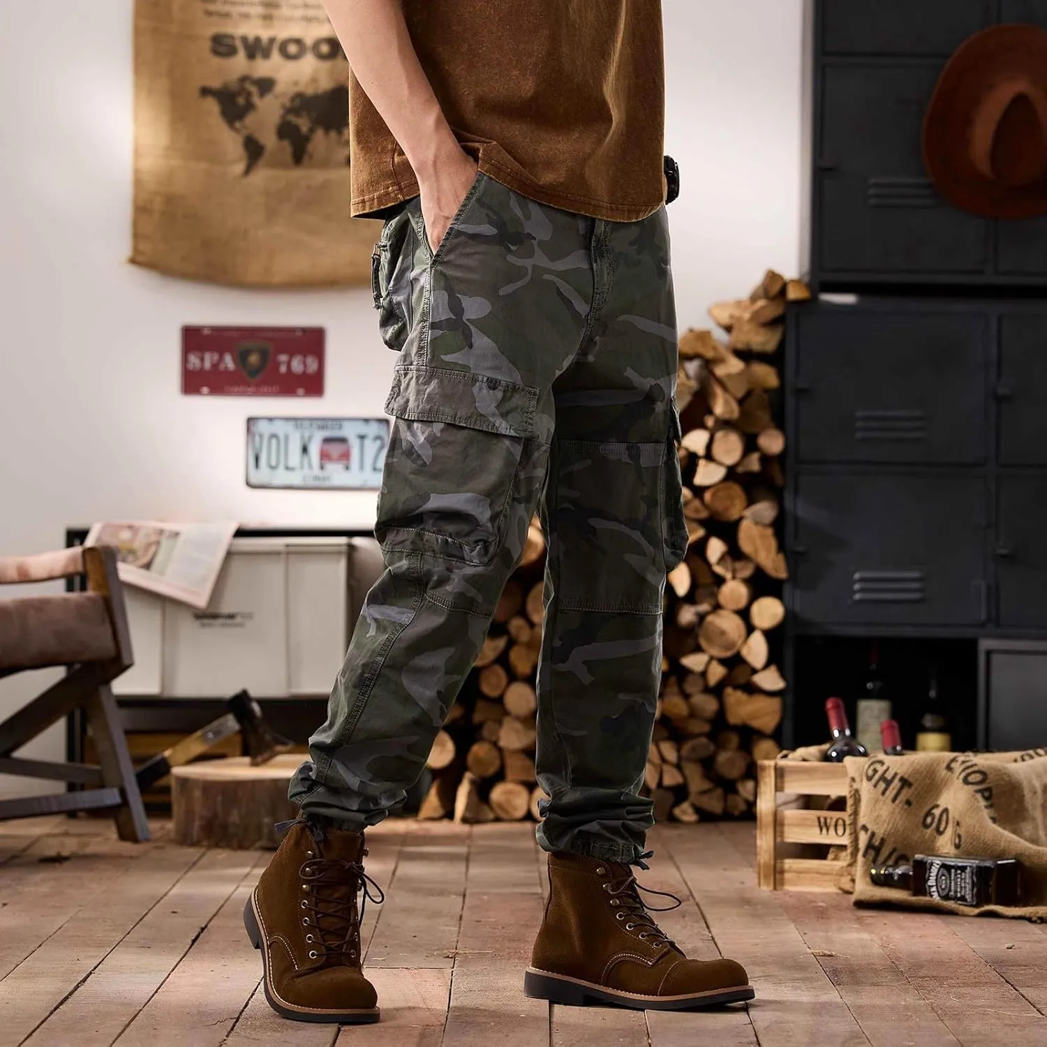 Men's Tactical Pants Ripstop Cargo Pants Lightweight Work Hiking Outdoor Trousers Pockets Fishing Military Pants