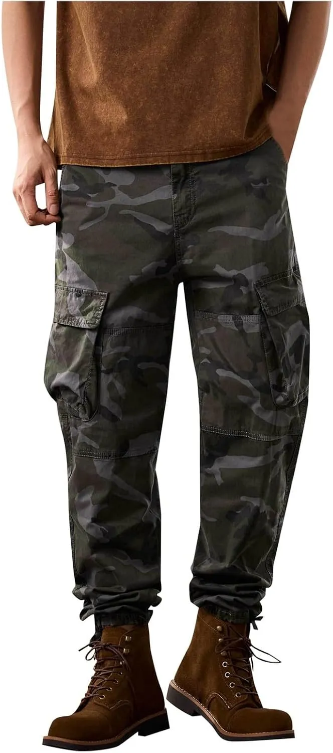 Men's Tactical Pants Ripstop Cargo Pants Lightweight Work Hiking Outdoor Trousers Pockets Fishing Military Pants