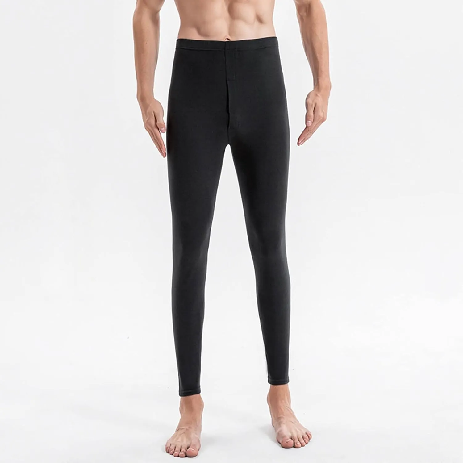 Mens Thermal Underwear Pants Lightweight Long Johns Bottoms Elastic Waist Thermal Leggings for Men Cold Weather