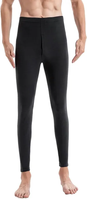 Mens Thermal Underwear Pants Lightweight Long Johns Bottoms Elastic Waist Thermal Leggings for Men Cold Weather