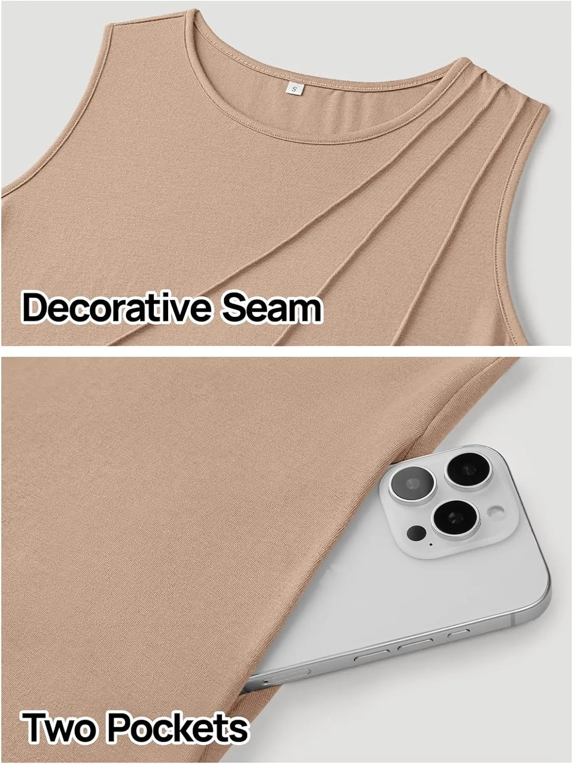 MEROKEETY Women's 2025 Summer Sleeveless Sundress Casual Spring Beach Vacation Crewneck Shift Swing Tank Dress