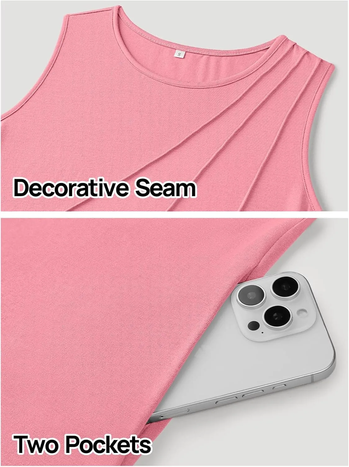 MEROKEETY Women's 2025 Summer Sleeveless Sundress Casual Spring Beach Vacation Crewneck Shift Swing Tank Dress