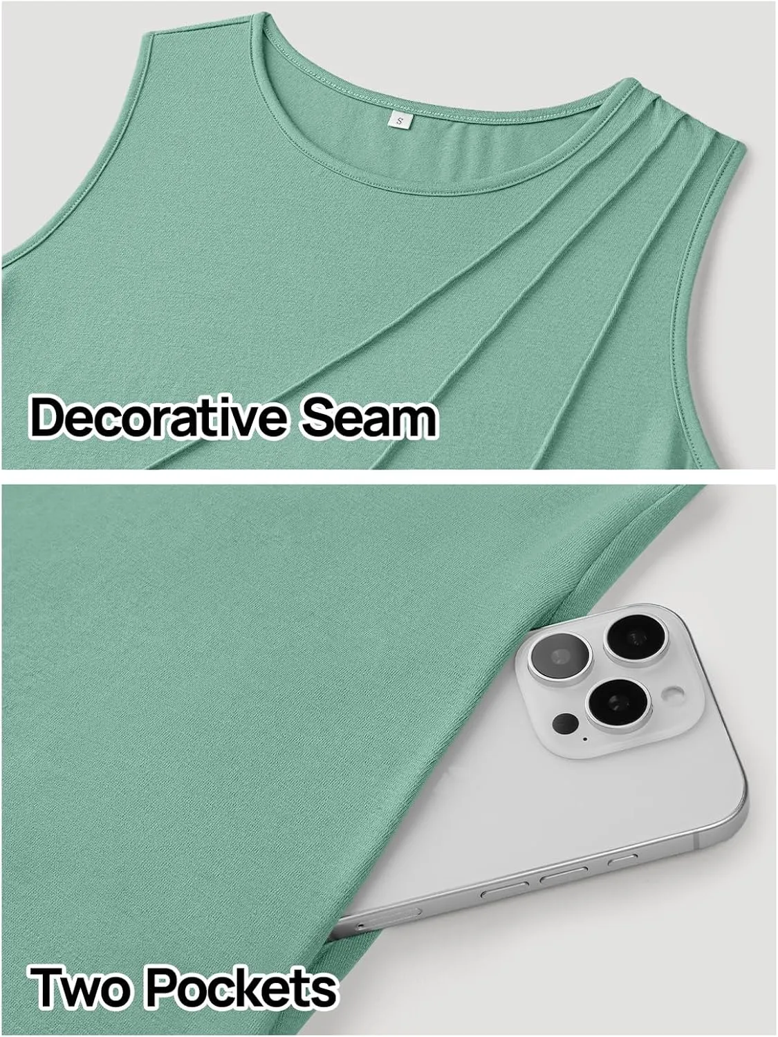 MEROKEETY Women's 2025 Summer Sleeveless Sundress Casual Spring Beach Vacation Crewneck Shift Swing Tank Dress