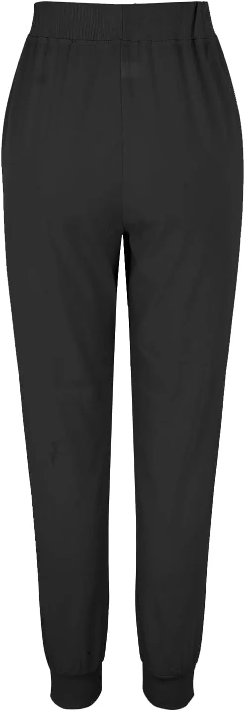 Miyaomn Women's Tapered Pants Cotton Linen Joggers Drawstring Elastic Waist Lounge Petite Pants Casual Trousers with Pockets