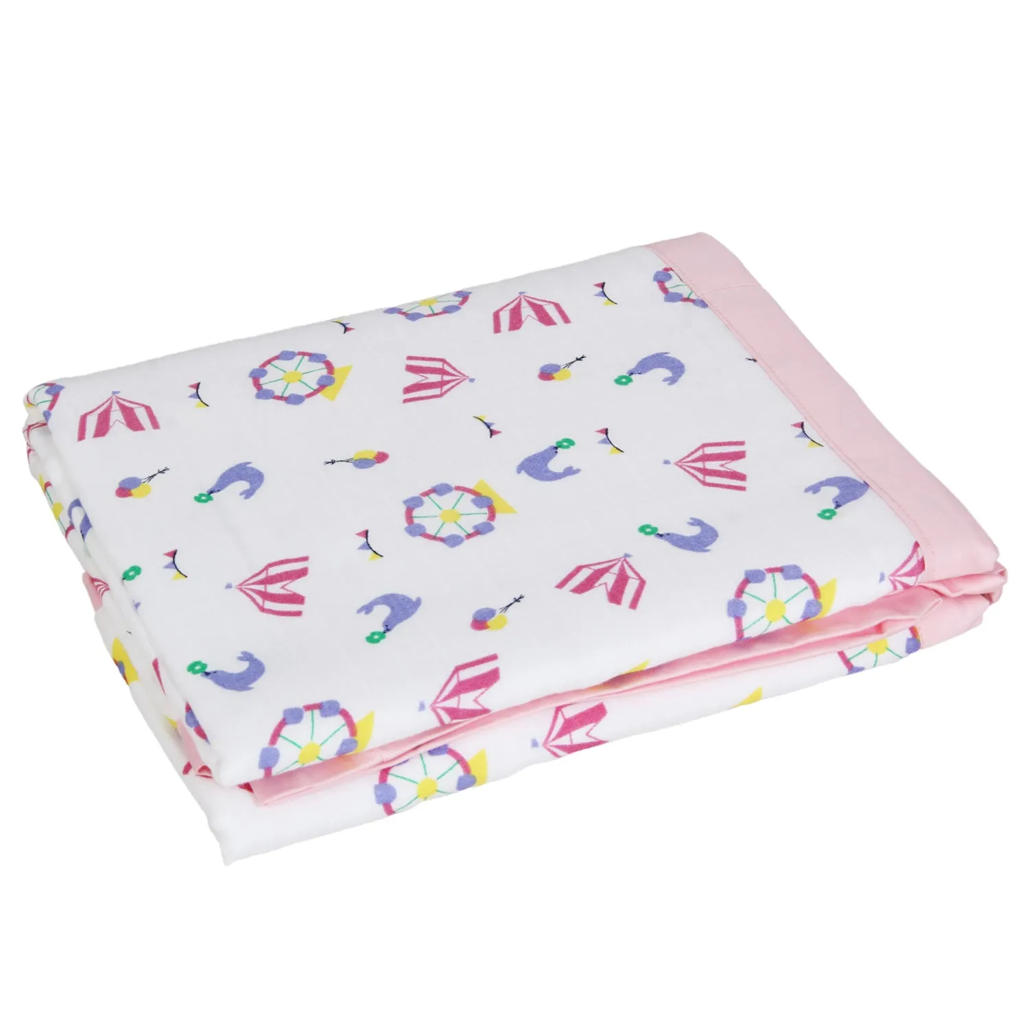 My Milestones 100% Cotton Muslin Baby Blanket - 6 Layered (43x43 inches) - Carnival Rose Pink Print