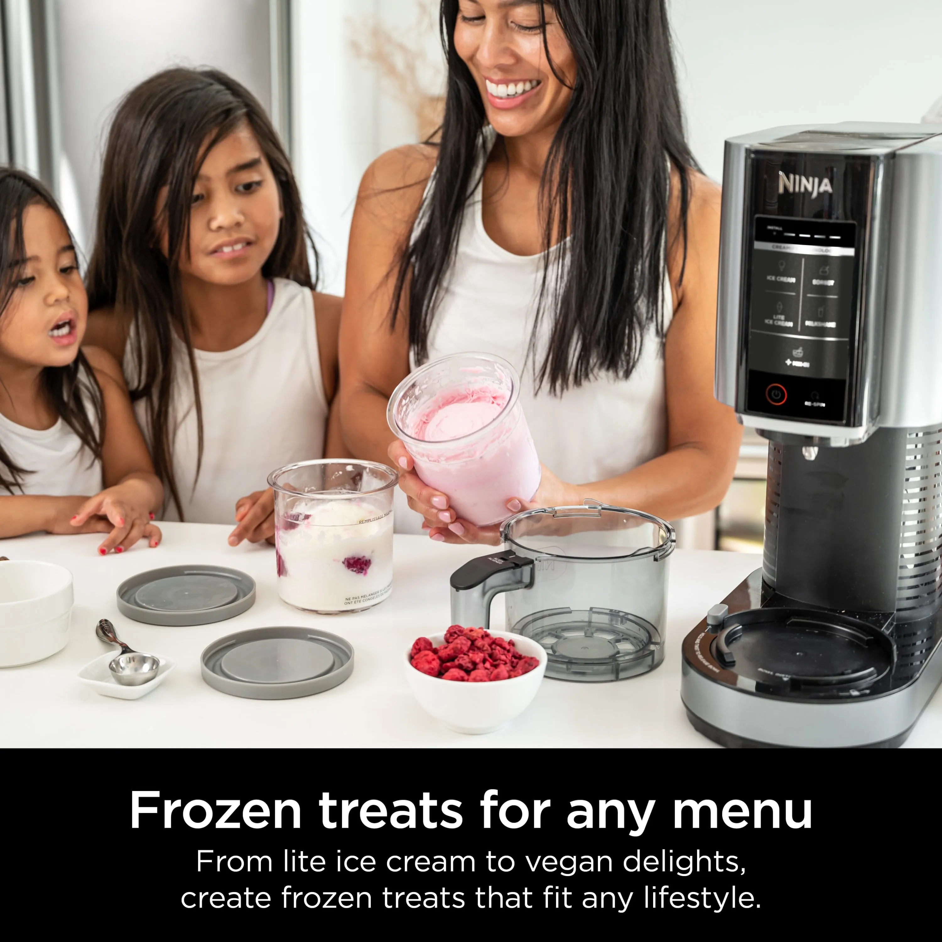 Ninja CREAMi, Ice Cream Maker, 5 One-Touch Programs, (2) 16oz. Pints with Storage Lids, NC300