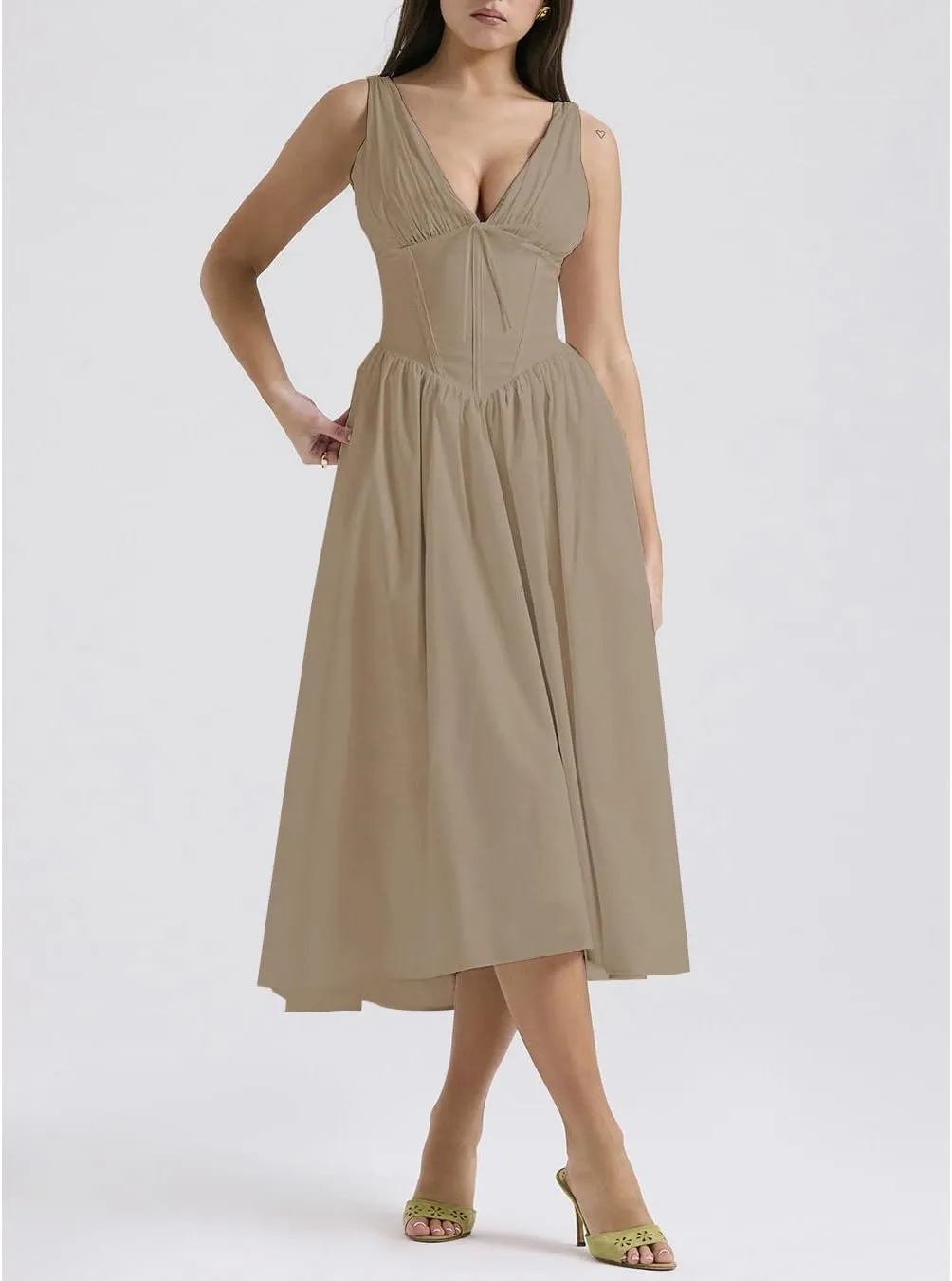 Party Dresses for Women Elegant Classy,Summer Slim Suspender Long Skirt V-Neck,Going Out Dress