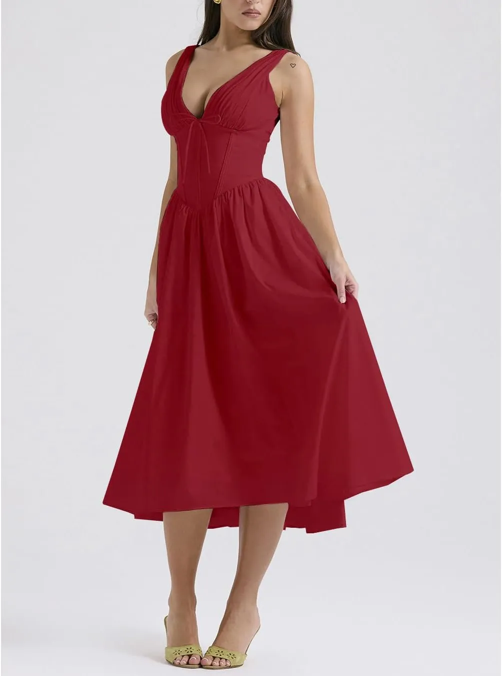 Party Dresses for Women Elegant Classy,Summer Slim Suspender Long Skirt V-Neck,Going Out Dress