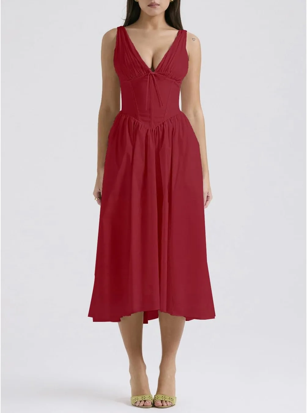 Party Dresses for Women Elegant Classy,Summer Slim Suspender Long Skirt V-Neck,Going Out Dress