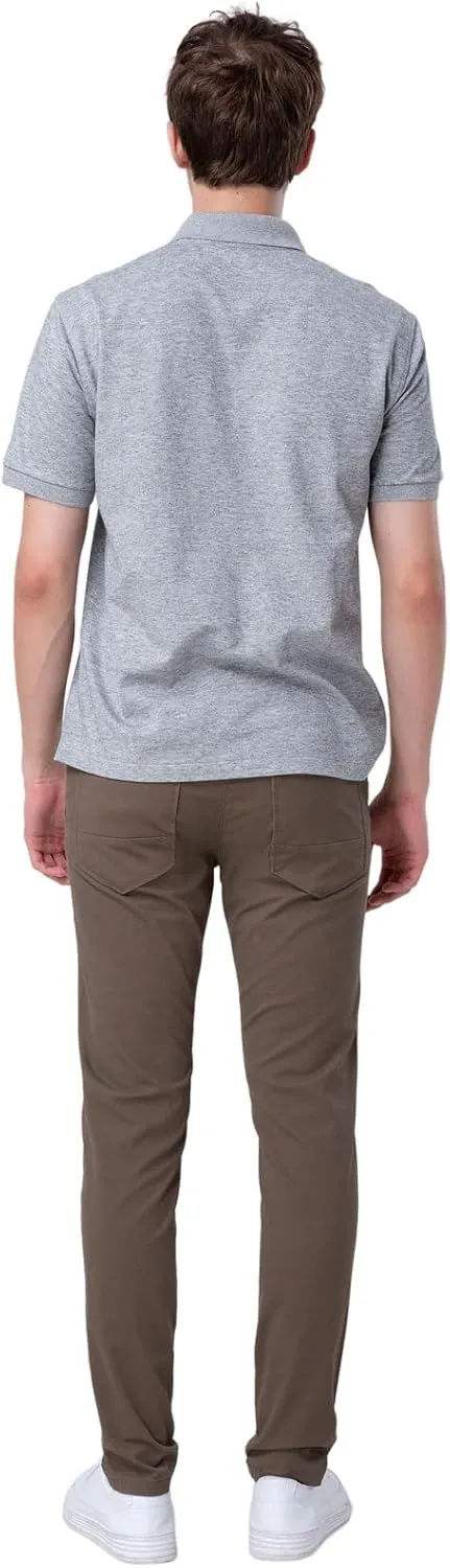 Plaid&Plain Men's Skinny Stretchy Khaki Pants Colored Pants Slim Fit Slacks Tapered Trousers