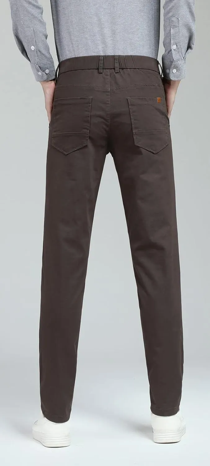 Plaid&Plain Men's Skinny Stretchy Khaki Pants Colored Pants Slim Fit Slacks Tapered Trousers