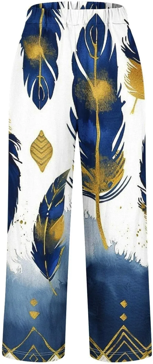 Plus Size Women Linen Pants Spring Elastic Pants for Women Trendy Palazzo Pants for Petite Women
