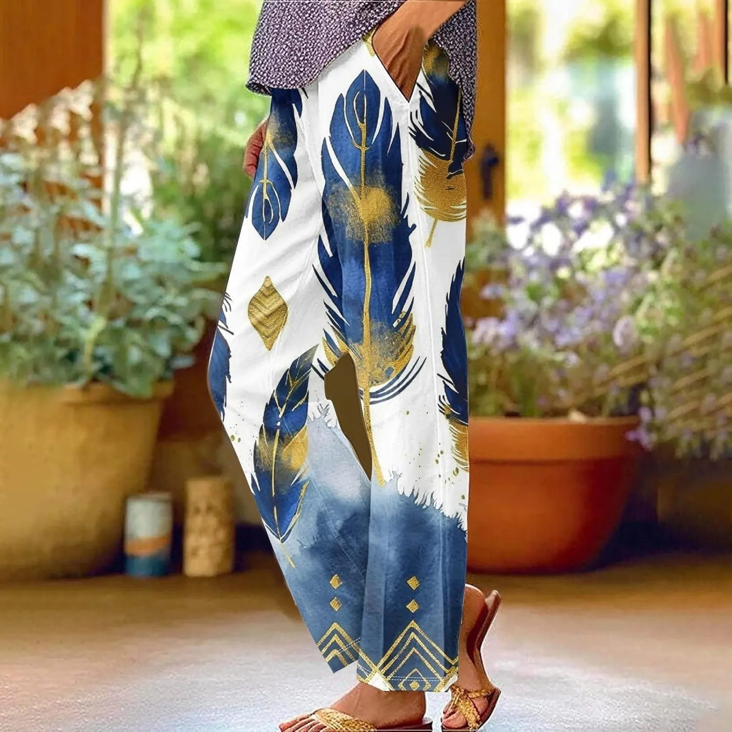 Plus Size Women Linen Pants Spring Elastic Pants for Women Trendy Palazzo Pants for Petite Women