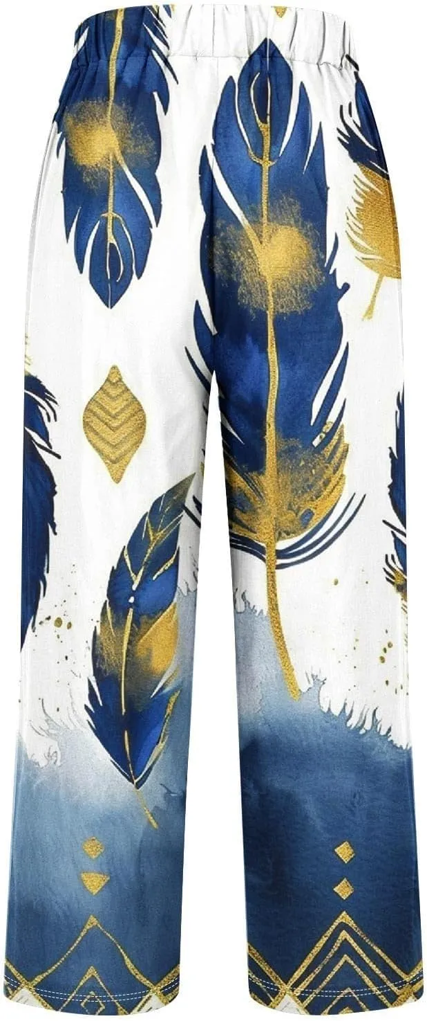 Plus Size Women Linen Pants Spring Elastic Pants for Women Trendy Palazzo Pants for Petite Women