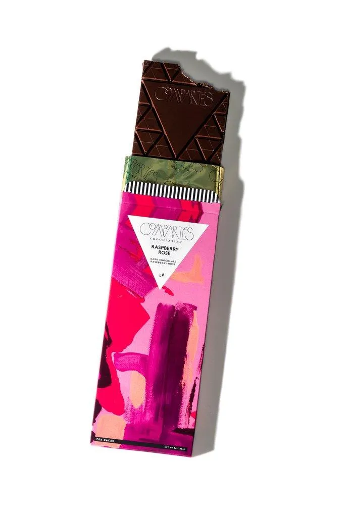 Raspberry Rose Dark Chocolate Bar