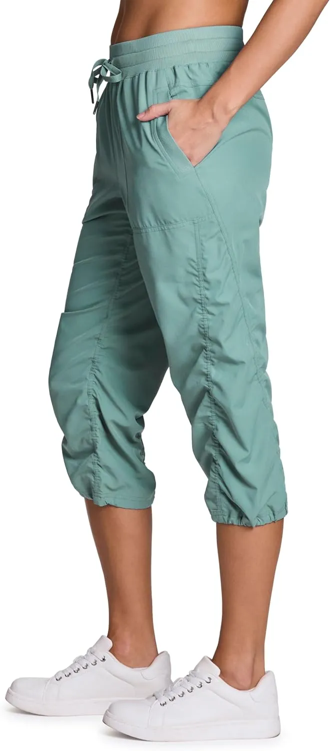 RBX Active Capri Pants for Women Joggers Stretch Lightweight Womens Casual Pant Capri with Drawstring