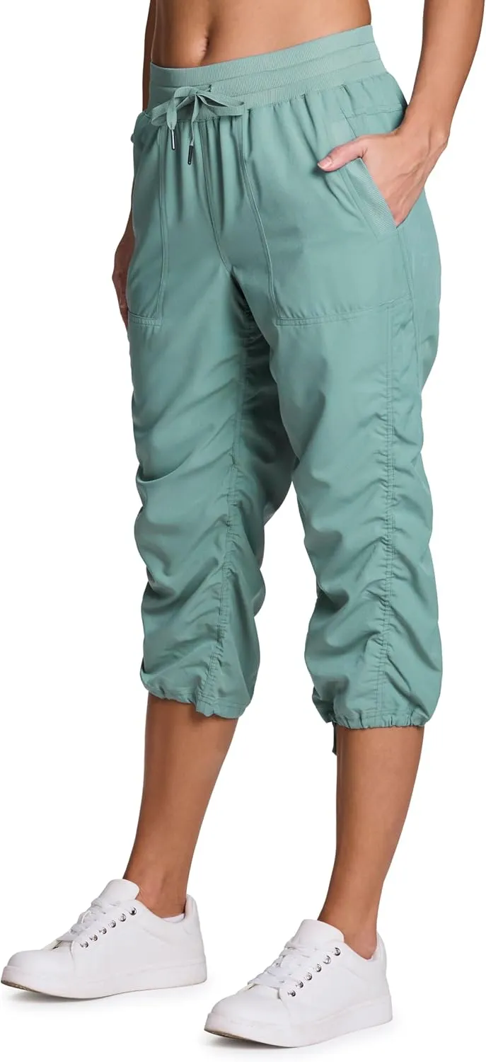 RBX Active Capri Pants for Women Joggers Stretch Lightweight Womens Casual Pant Capri with Drawstring