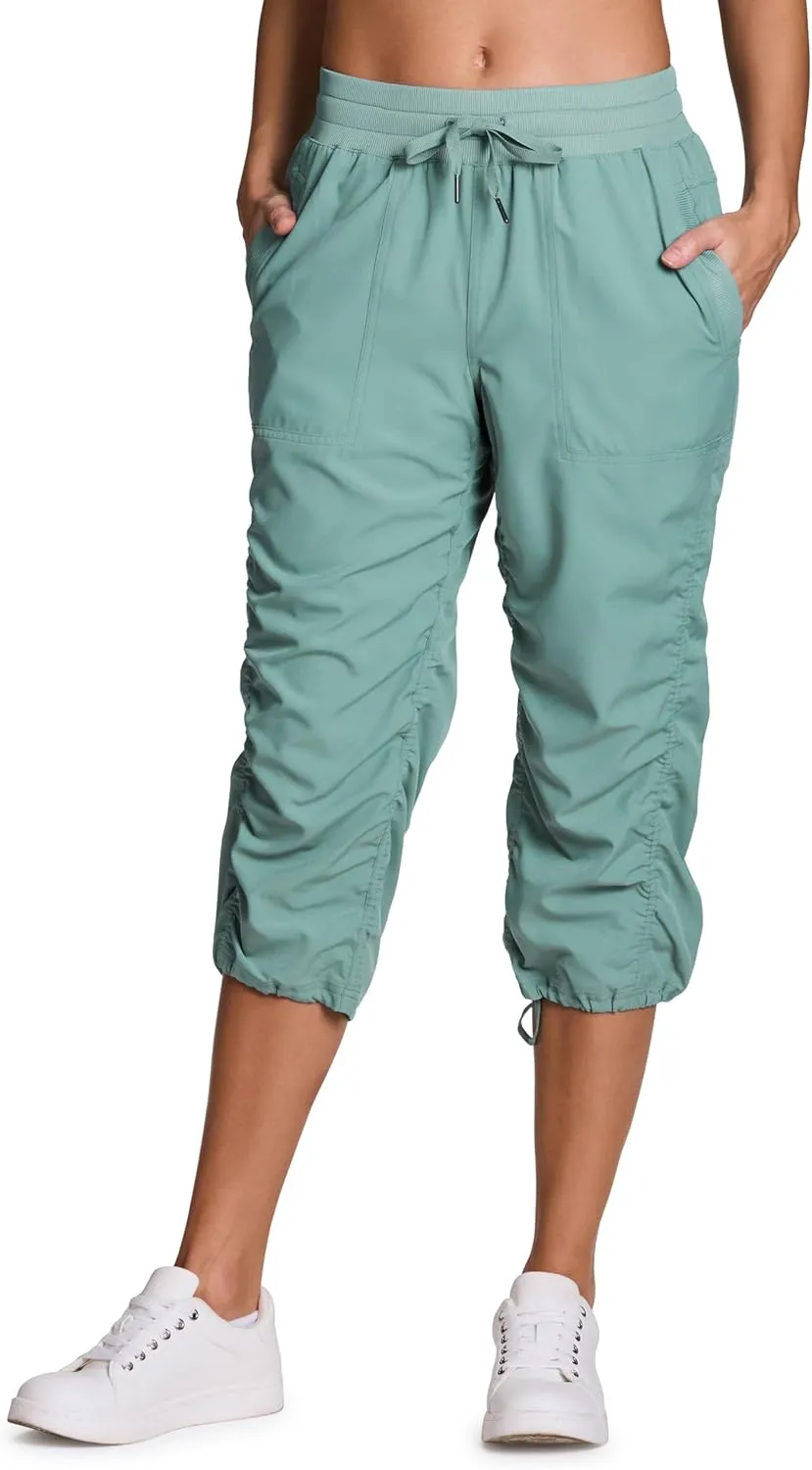 RBX Active Capri Pants for Women Joggers Stretch Lightweight Womens Casual Pant Capri with Drawstring