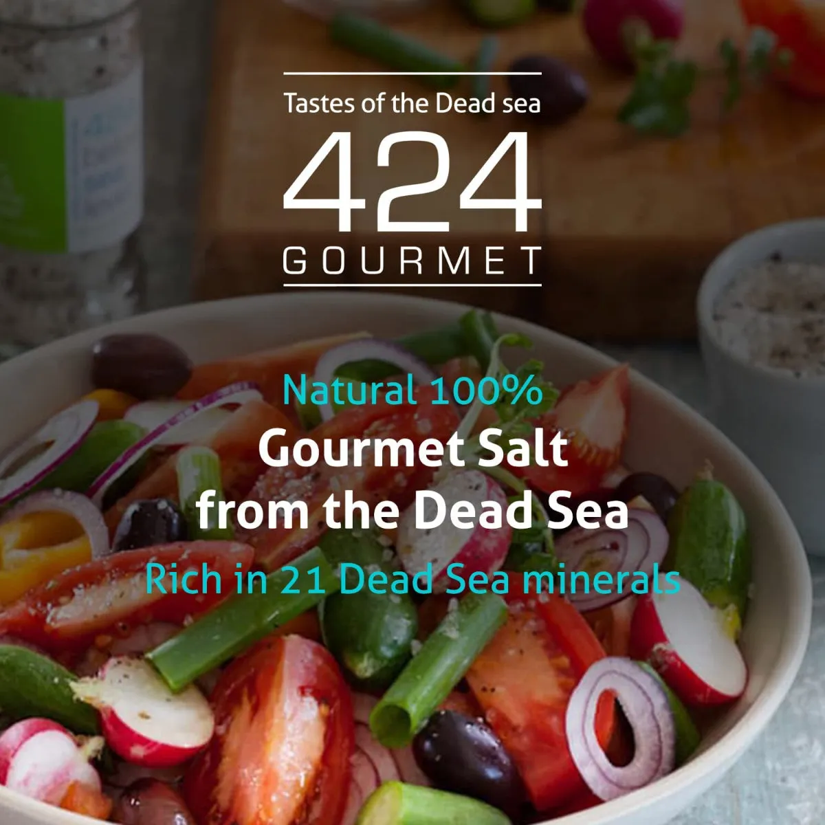 Salt and Garlic Gourmet Salt From The Dead Sea 3.87 oz / 110 grams