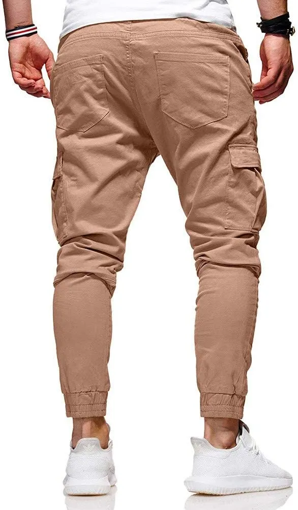 sdbrld Mens Cargo Pants Big And Tall Work Pants For Men Slim Fit Mens Casual Joggers Pants - Cotton Drawstring Chino Cargo Pants Hiking Outdoor Twill Track Jogging Sweatpants Pants