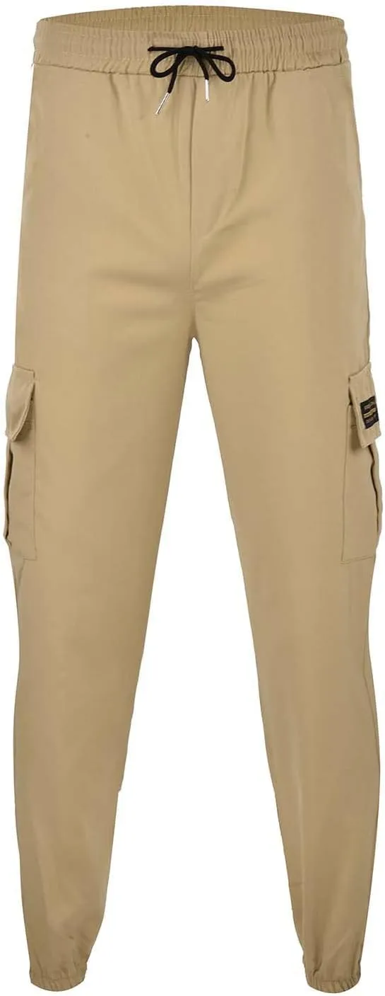 Silver Jeans for Men Mens Joggers Cargo Pants Fashion Casual Sweatpants Work Pants Drawstring Loose Trousers Pockets