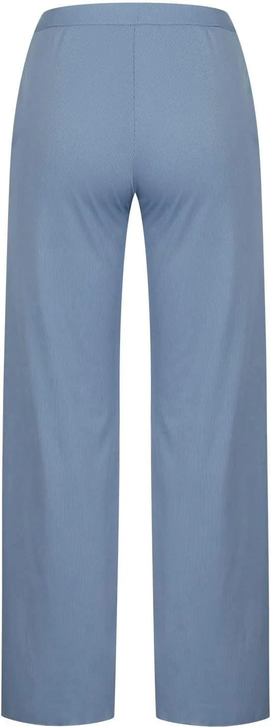 SMIDOW Womens Fashion Wide Leg Pants Casual Loose Elastic High Waist Palazzo Lounge Pants Solid Bootcut Trousers