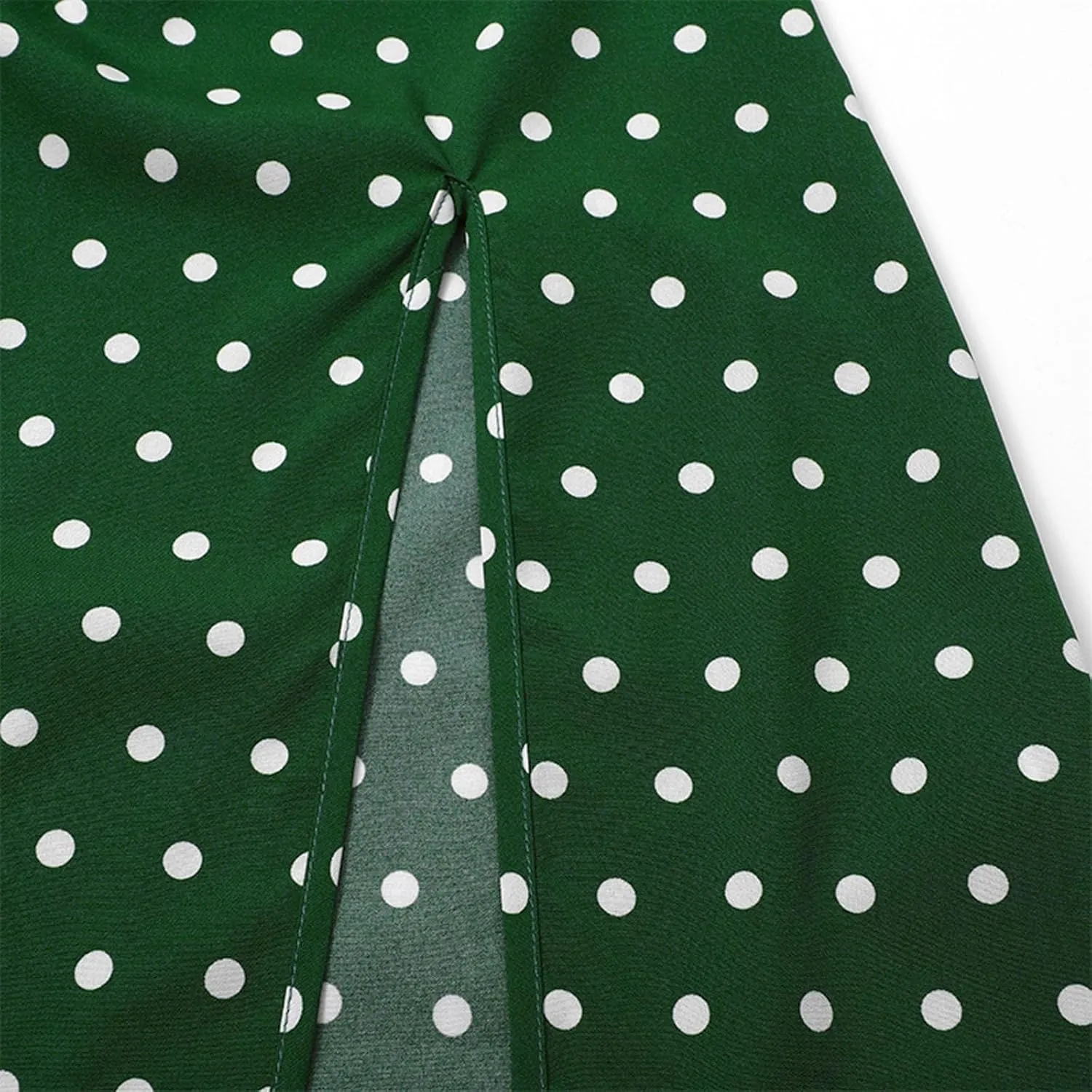 Spaghetti Strap Dresses for Women 2025 Polka Dot Midi Dress Sleeveless Slit Summer Sundress Beach Vacation Sexy Dress
