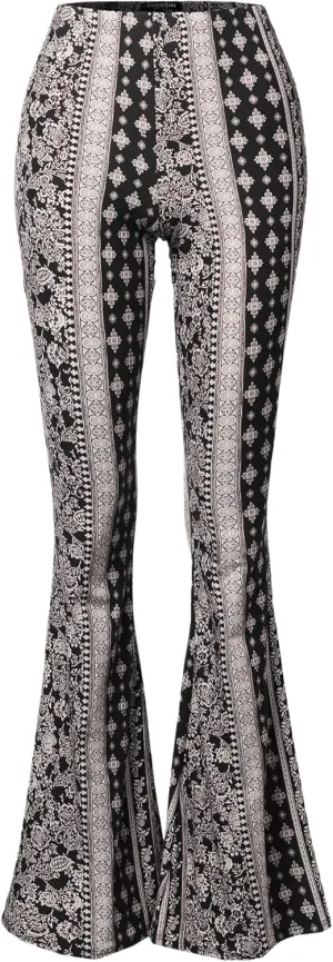 SSOULM Women's Stretchy Wide Leg High Waist Bell Bottom Flare Pants with Plus Size
