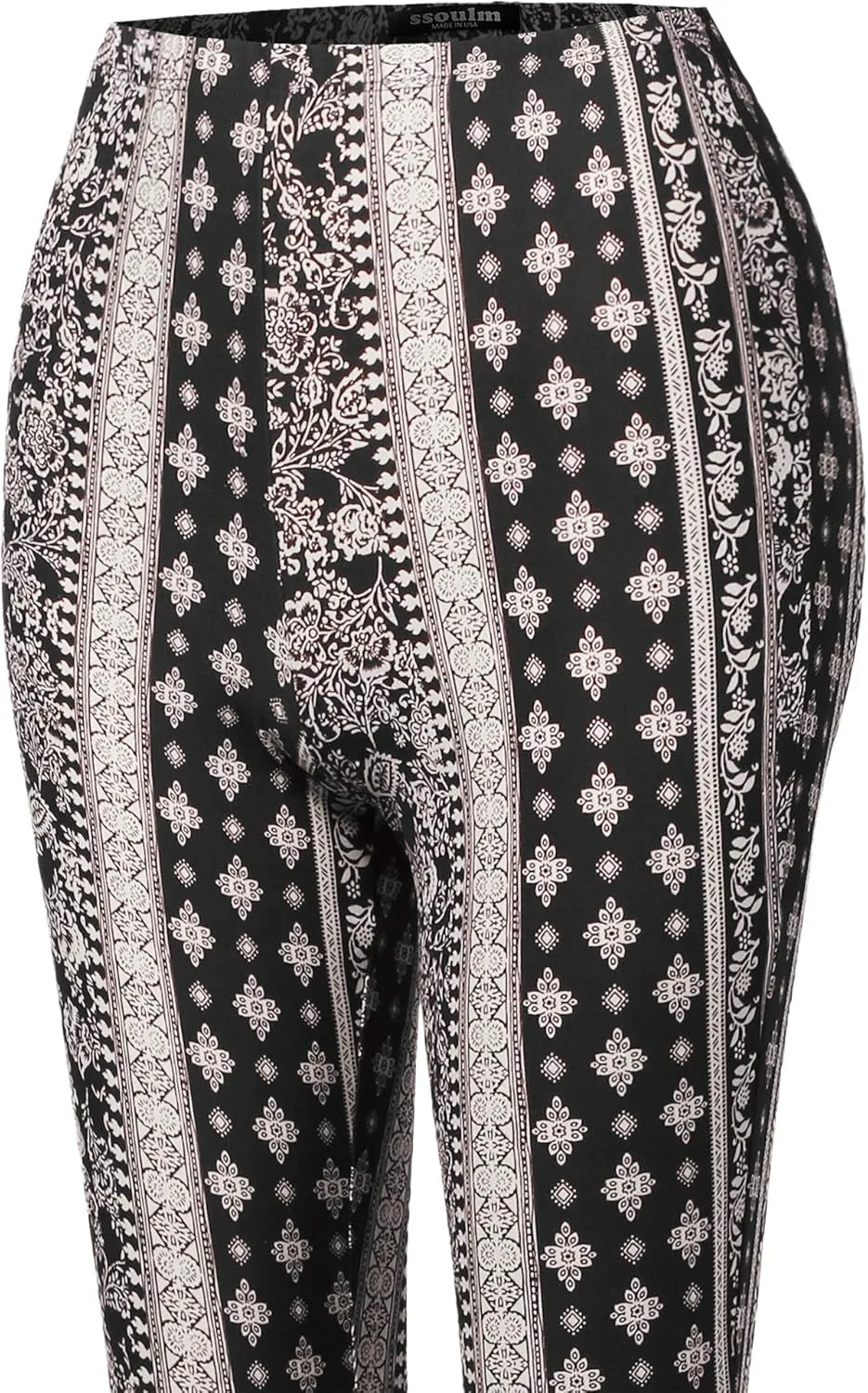 SSOULM Women's Stretchy Wide Leg High Waist Bell Bottom Flare Pants with Plus Size