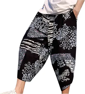 SUWBMHWE Mens Elastic Waist Pants, Men's Cotton-Linen Loose Casual Lightweight Elastic Waist Pants Home Pants