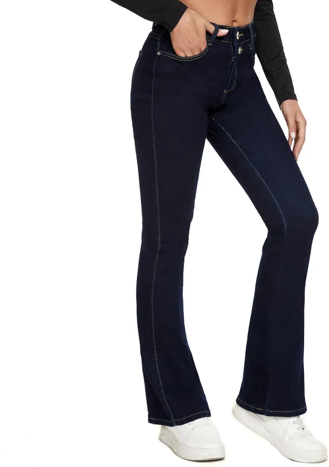 VIPONES Bell Bottom Jeans for Women Stretchy High Waisted Flare Curvy Denim Pants