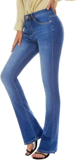 VIPONES Bell Bottom Jeans for Women Stretchy High Waisted Flare Curvy Denim Pants
