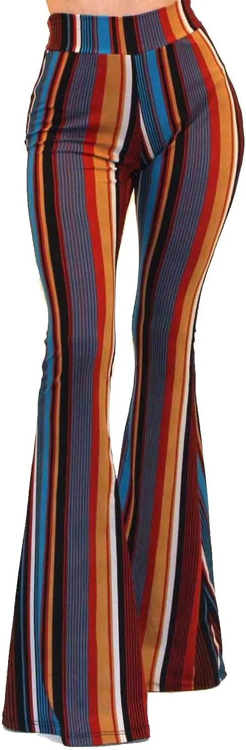 Vivicastle Women's USA Lightweight Boho Comfy Stretchy Bell Bottom Flare Pants