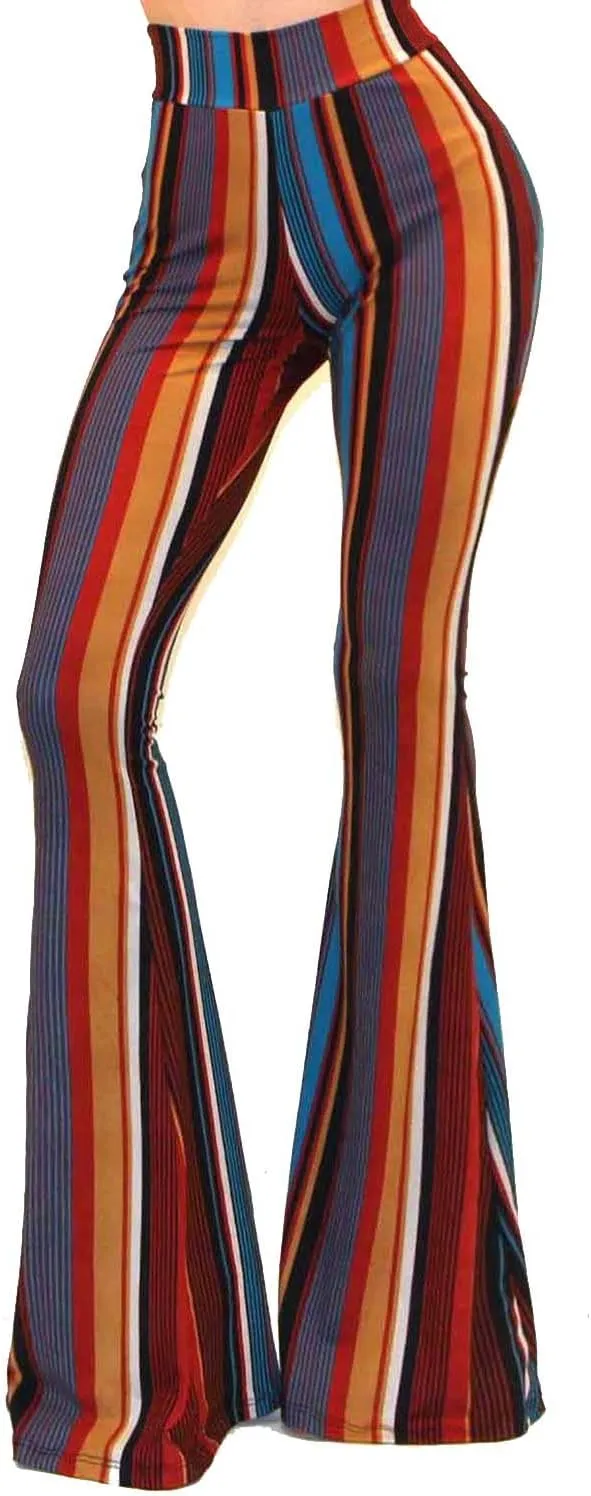 Vivicastle Women's USA Lightweight Boho Comfy Stretchy Bell Bottom Flare Pants