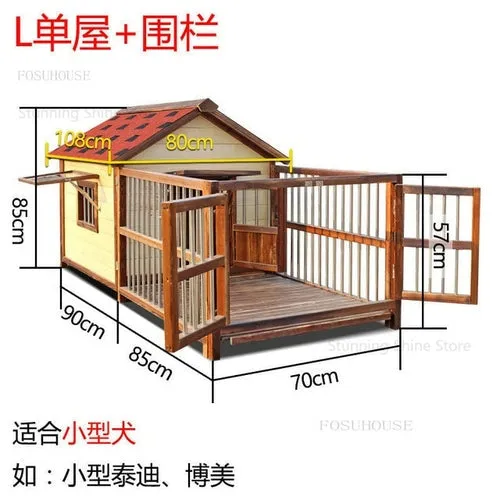 Waterproof and Rainproof  Dog House solid wood large model