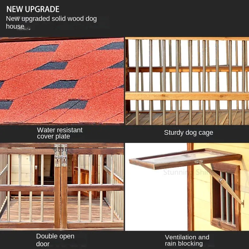 Waterproof and Rainproof  Dog House solid wood large model