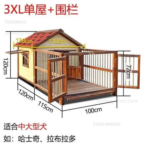 Waterproof and Rainproof  Dog House solid wood large model