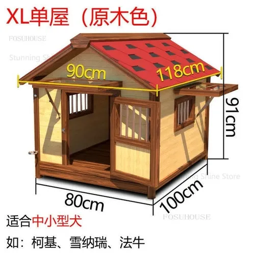 Waterproof and Rainproof  Dog House solid wood large model