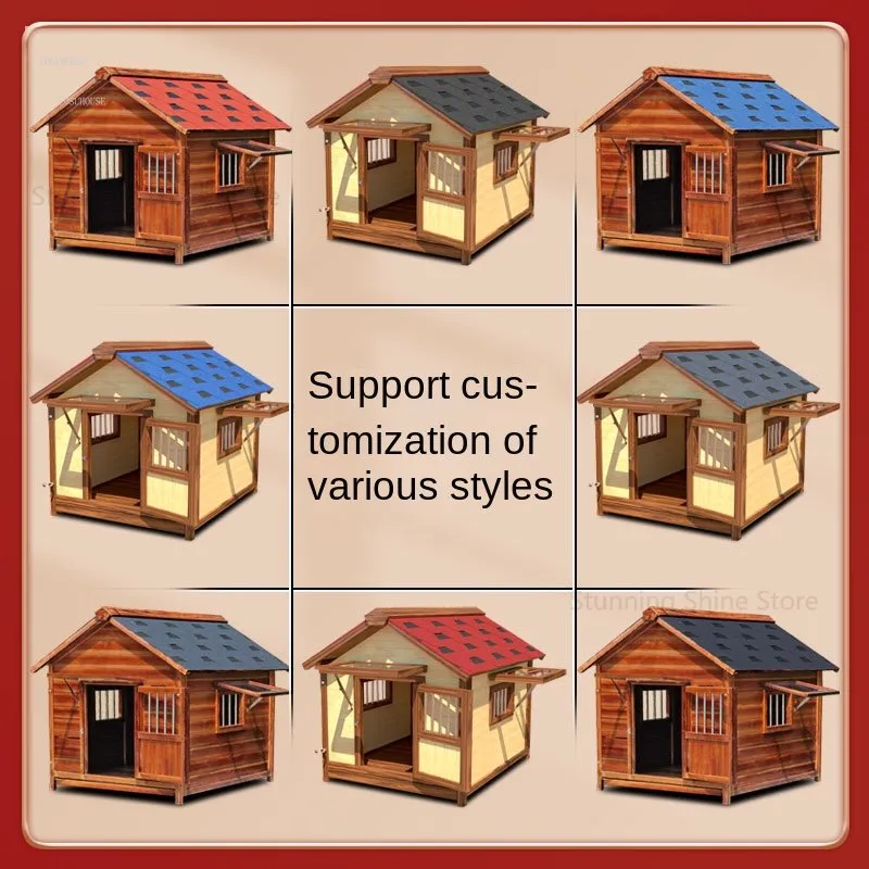 Waterproof and Rainproof  Dog House solid wood large model