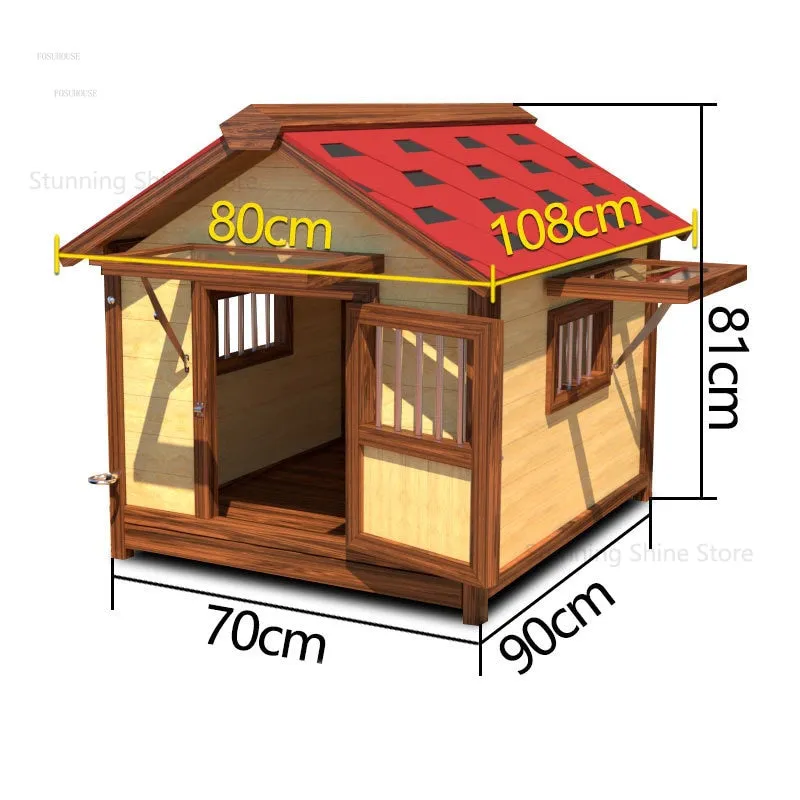 Waterproof and Rainproof  Dog House solid wood large model