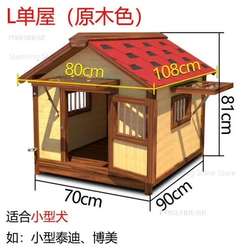 Waterproof and Rainproof  Dog House solid wood large model