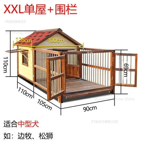 Waterproof and Rainproof  Dog House solid wood large model