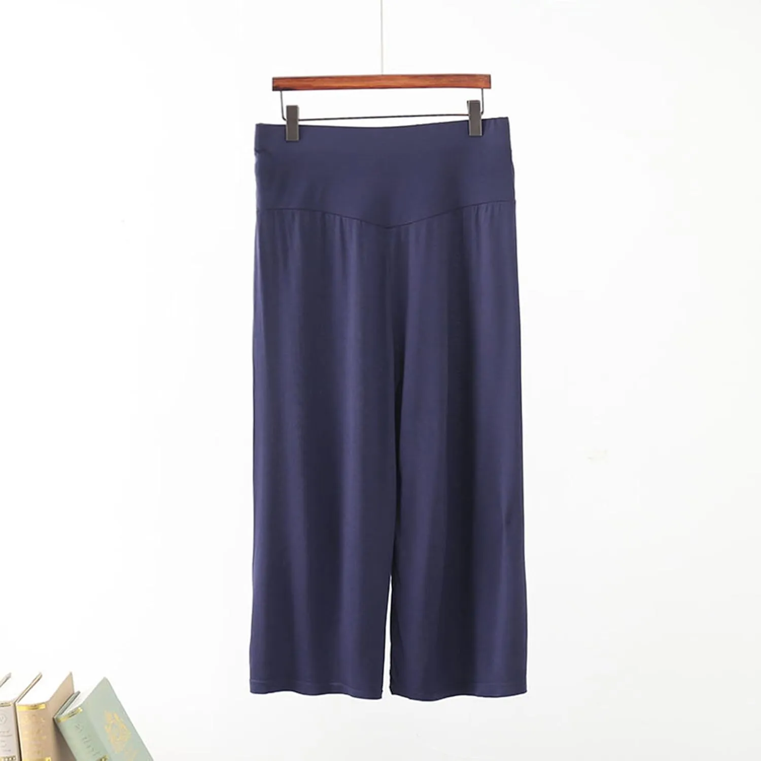 Wide Leg Yoga Capris for Women Casual Loose Soft Cropped Lounge Pant Trousers High Waist Flowy Yoga Pants
