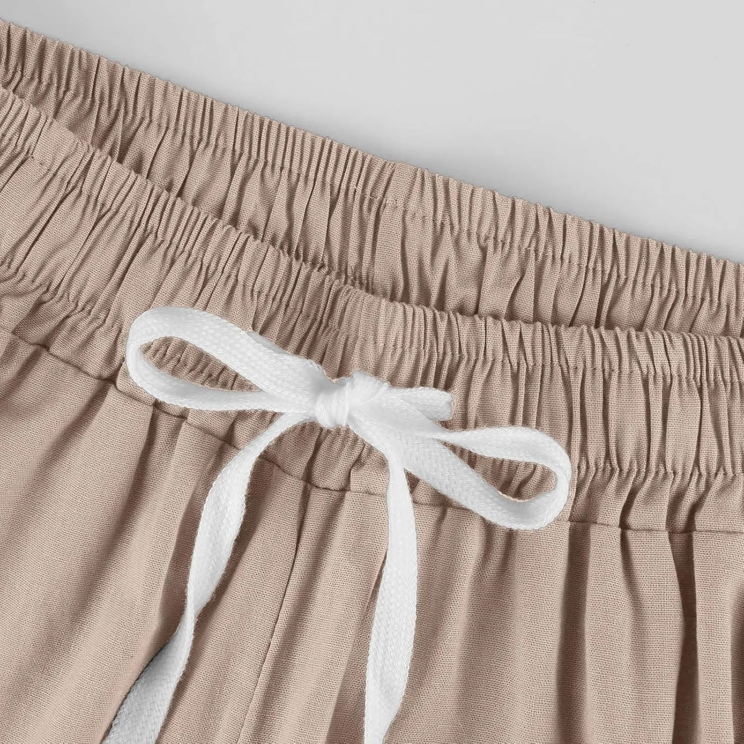 Women Casual High Waist Pants Summer Solid Long Palazzo Pants Beach Trousers Loose Business Work Office Trousers