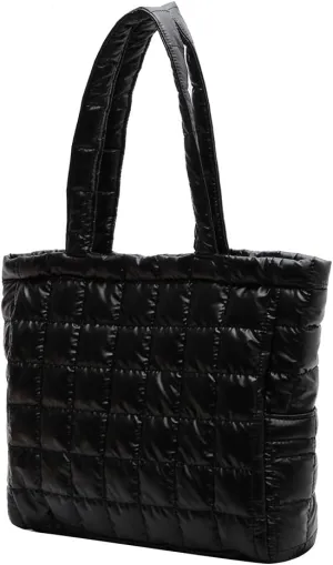 Women Quilted Shoulder Bags Nylon Puffer Handbags Tote Bag Large Capacity Cotton Padded Hobo Handbag