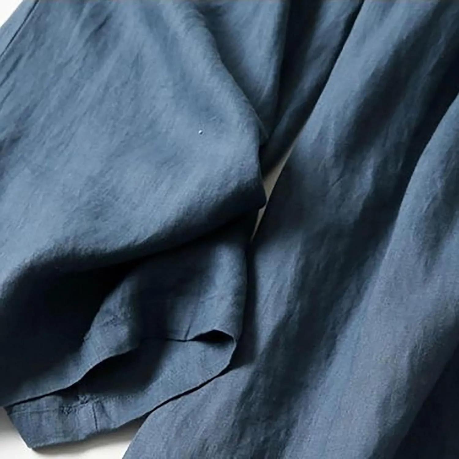 Women' S Culottes Linen Blend Wide Leg Pants Elastic Waist Casual Palazzo Trousers Baggy Comfy Capri Pant with Pocket