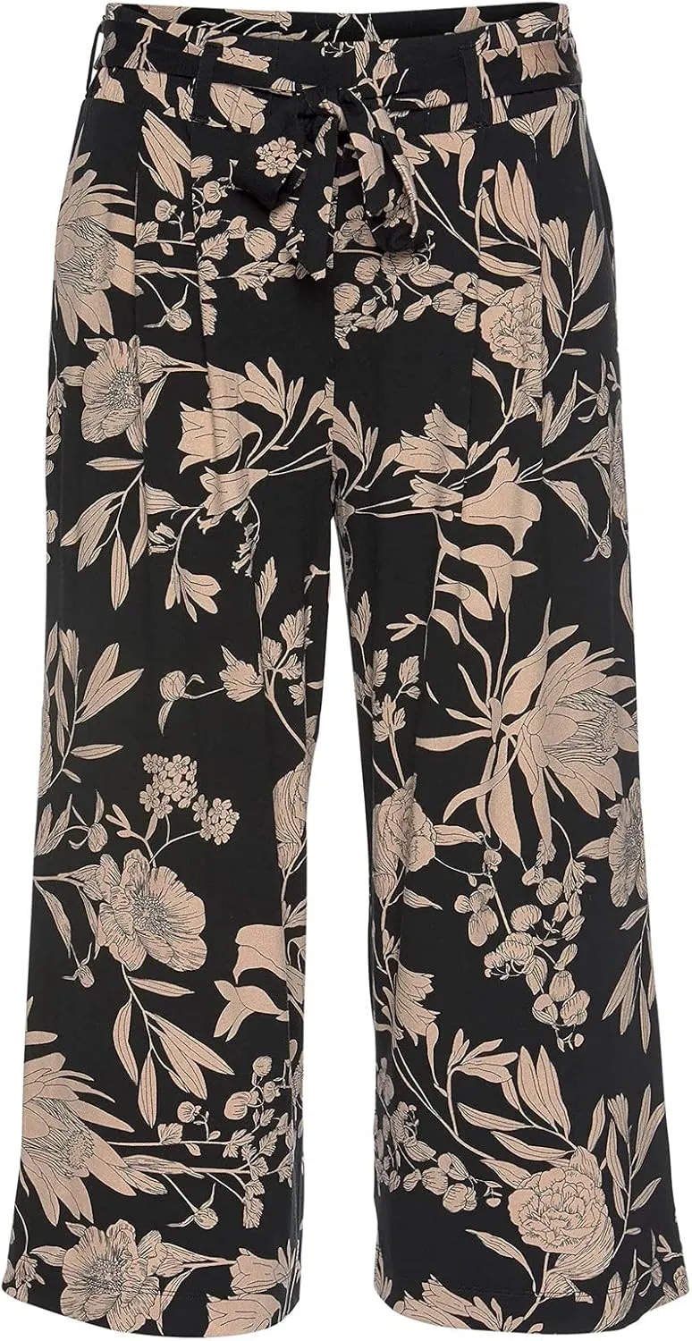Women Wide Leg High Waist Drawstring Palazzo Pants Casual Summer Flowy Boho Beach Harem Slacks Printed Linen Trousers