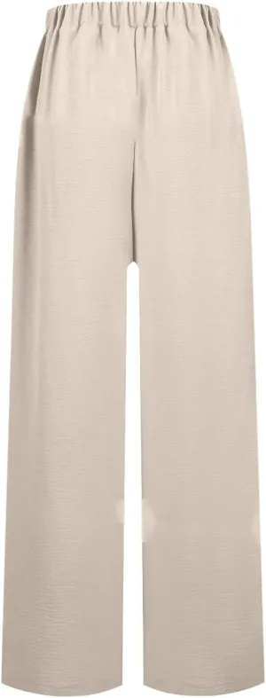 Women's 2025 Summer Lightweight Loose Lace Up High Waist Pants Casual Solid Color Baggy Wide Leg Trousers with Pockets