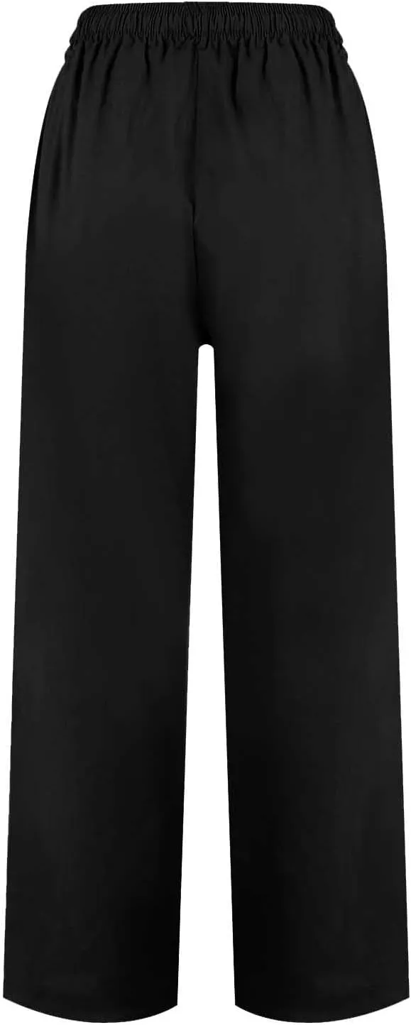 Women's Cotton Linen Baggy Harem Pants Casual Loose Fit High Waisted Beach Drawstring Pants Palazzo Trousers Pockets