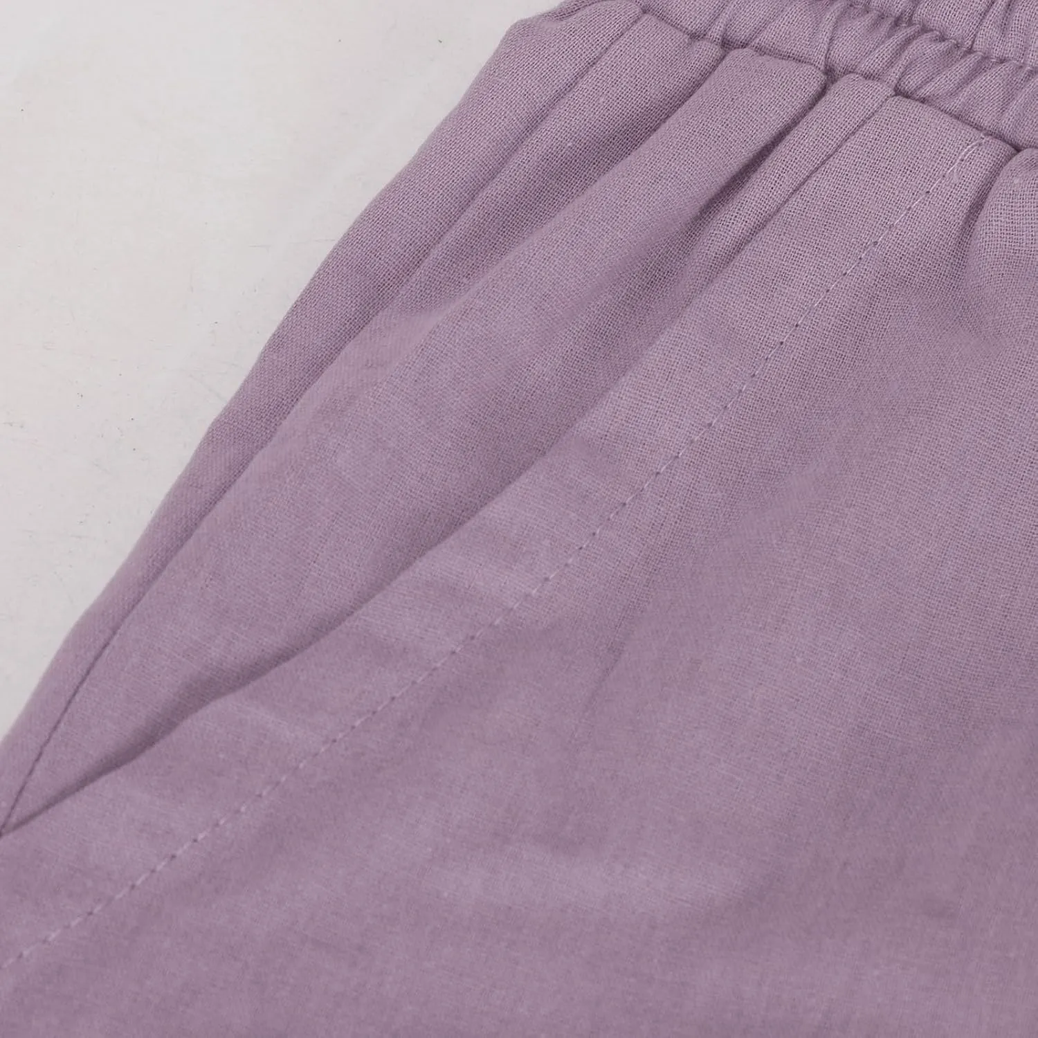 Women's Cotton Linen Drawstring High Waisted Pants Casual Loose Wide Leg Pants Plus Size Summer Trousers with Pockets